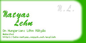 matyas lehn business card